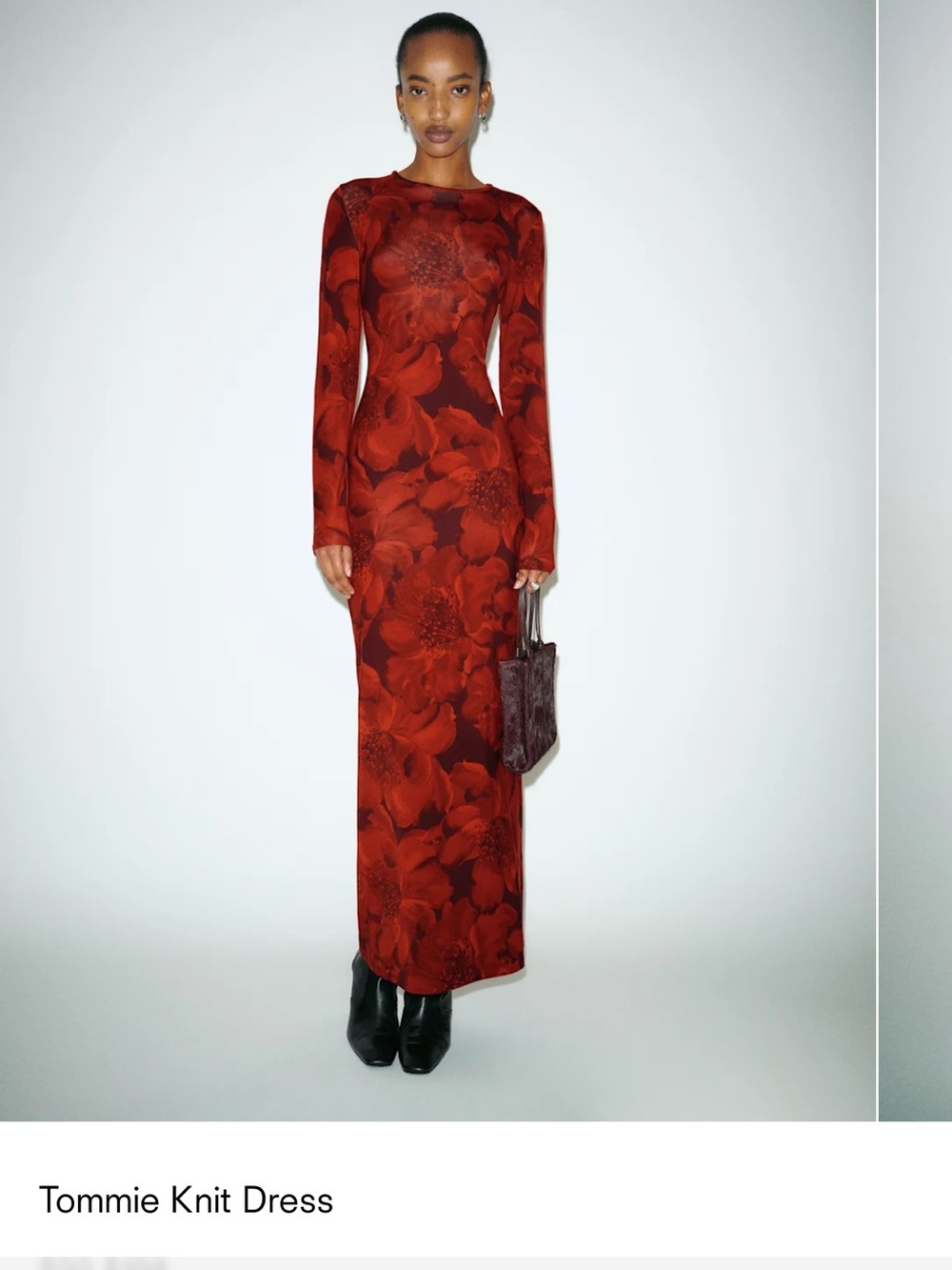 Reformation Tommie Knit Dress - Red Floral